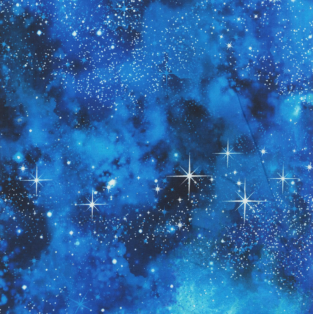 Timeless Treasures Fabrics Space Novelty Starry Blue Galaxy Stars